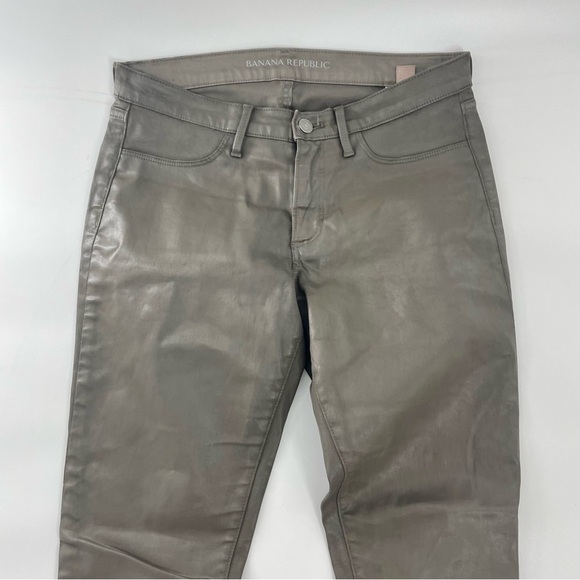 Banana Republic brown coated jeans Faux front pockets Size 27 - Picture 3 of 13